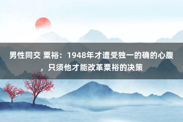 男性同交 粟裕：1948年才遭受独一的确的心腹，只须他才能改革粟裕的决策