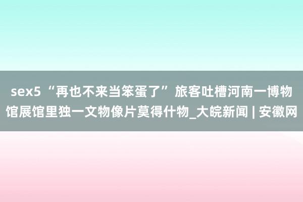 sex5 “再也不来当笨蛋了” 旅客吐槽河南一博物馆展馆里独一文物像片莫得什物_大皖新闻 | 安徽网