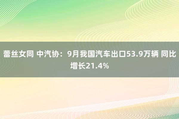 蕾丝女同 中汽协：9月我国汽车出口53.9万辆 同比增长21.4%