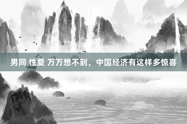 男同 性愛 万万想不到，中国经济有这样多惊喜