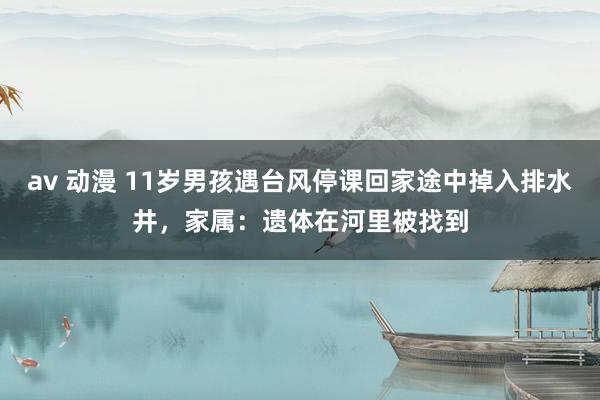 av 动漫 11岁男孩遇台风停课回家途中掉入排水井，家属：遗体在河里被找到