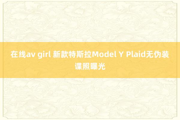 在线av girl 新款特斯拉Model Y Plaid无伪装谍照曝光