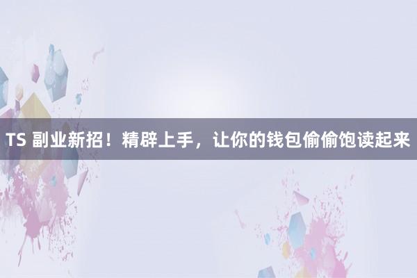 TS 副业新招！精辟上手，让你的钱包偷偷饱读起来