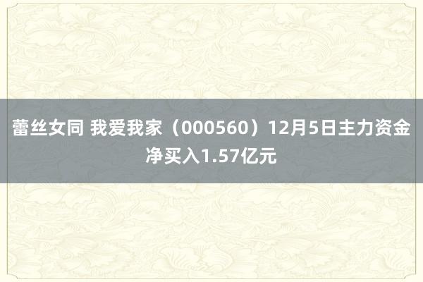 蕾丝女同 我爱我家（000560）12月5日主力资金净买入1.57亿元