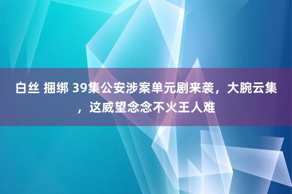 白丝 捆绑 39集公安涉案单元剧来袭，大腕云集，这威望念念不火王人难