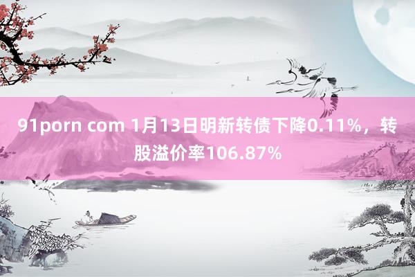 91porn com 1月13日明新转债下降0.11%，转股溢价率106.87%